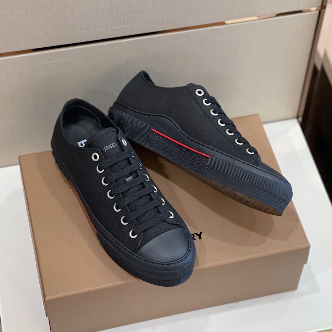 Burberry Logo Detail Cotton Sneakers - DopestKickz