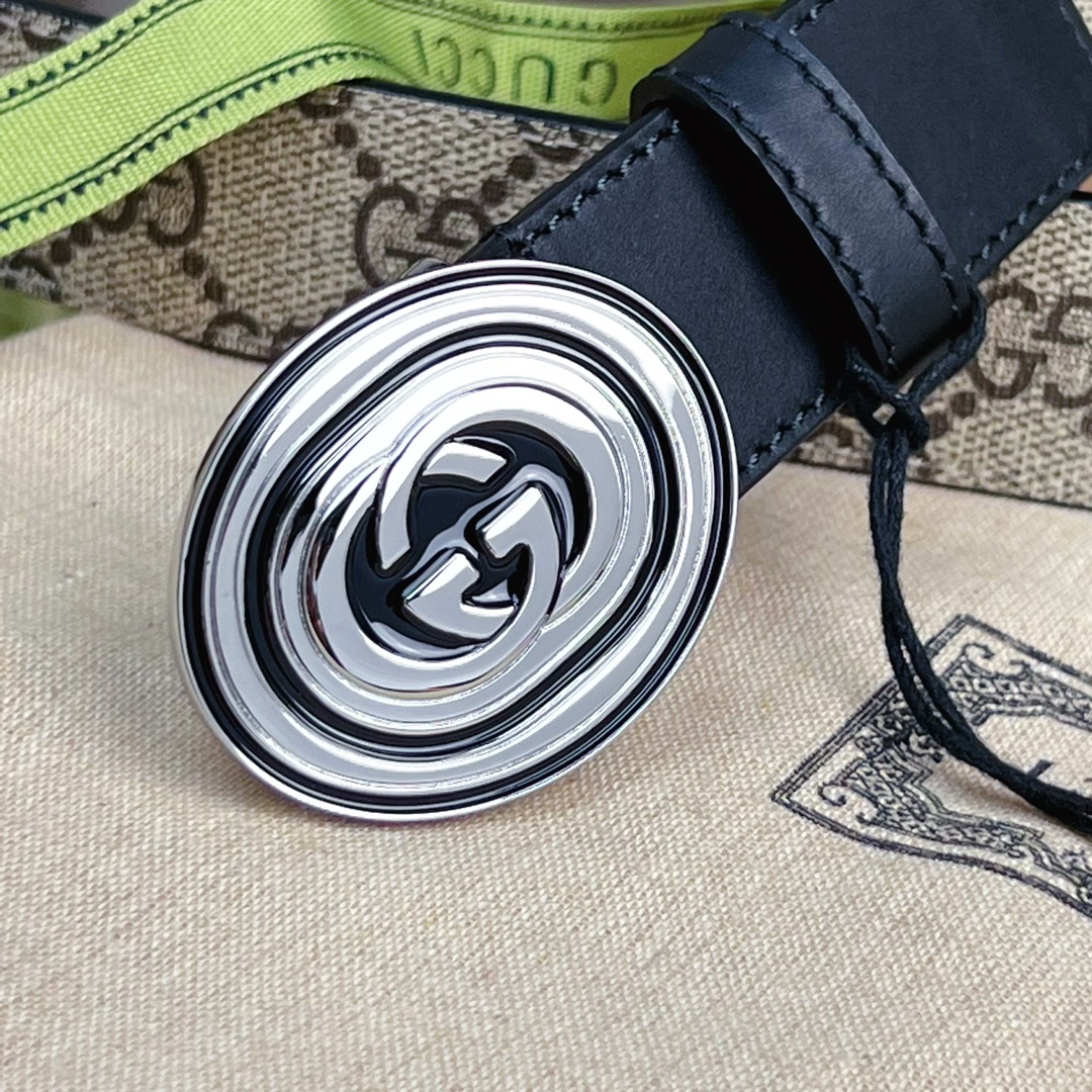 Gucci  Belt With Interlocking G Oval Buckle - DopestKickz