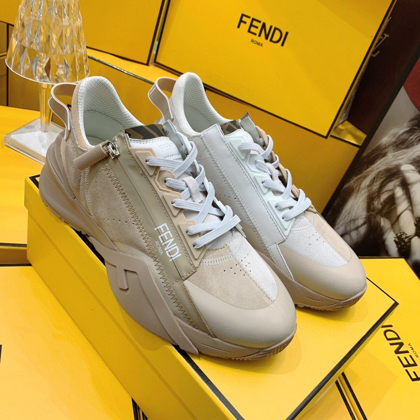 Fendi Flow Beige Suede Low-Tops Sneakers - DopestKickz