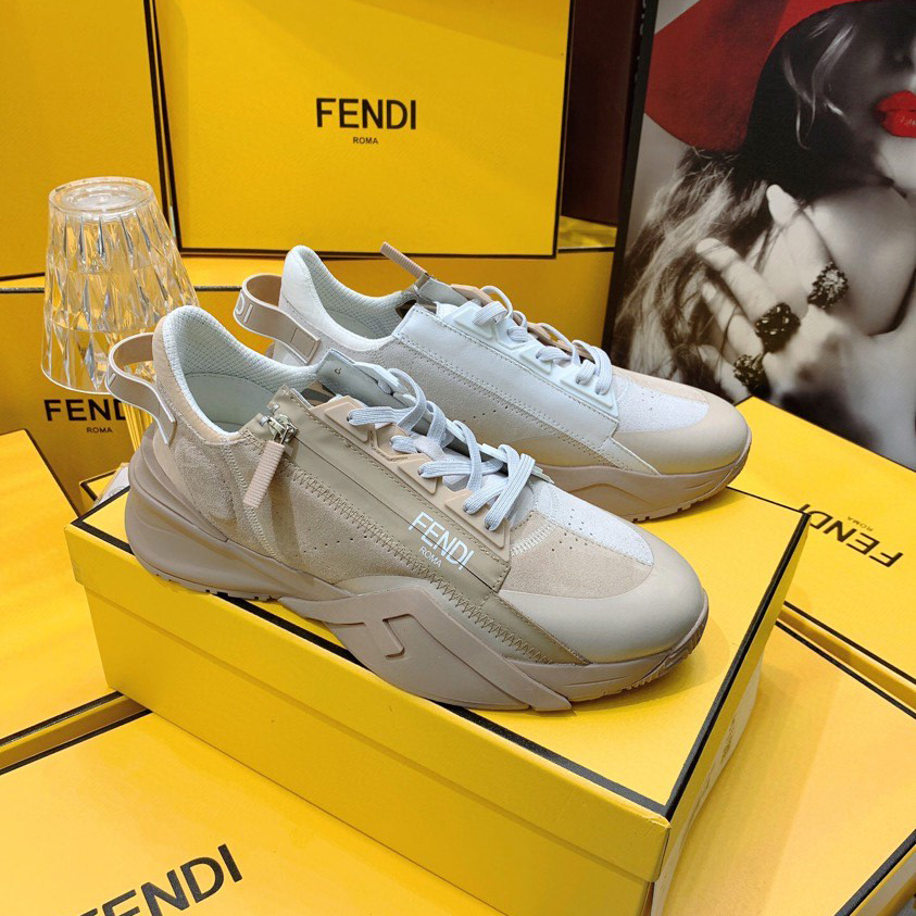 Fendi Flow Beige Suede Low-Tops Sneakers - DopestKickz
