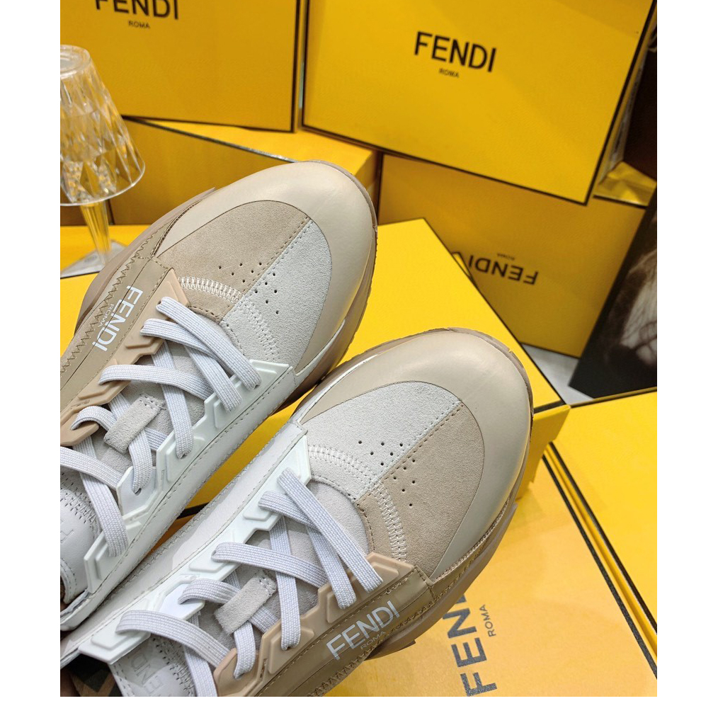Fendi Flow Beige Suede Low-Tops Sneakers - DopestKickz