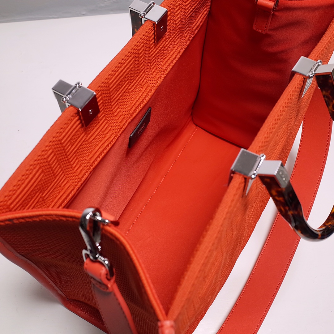 Fendi Sunshine Medium Shopper Bag In Red (35-31-17cm)  8BH386 - DopestKickz