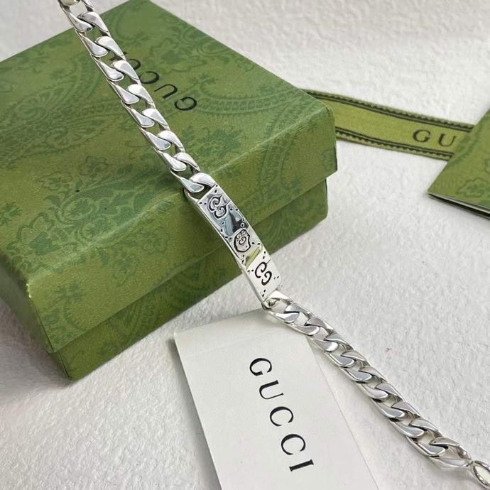 Gucci Ghost Chain Bracelet In Silver - DopestKickz