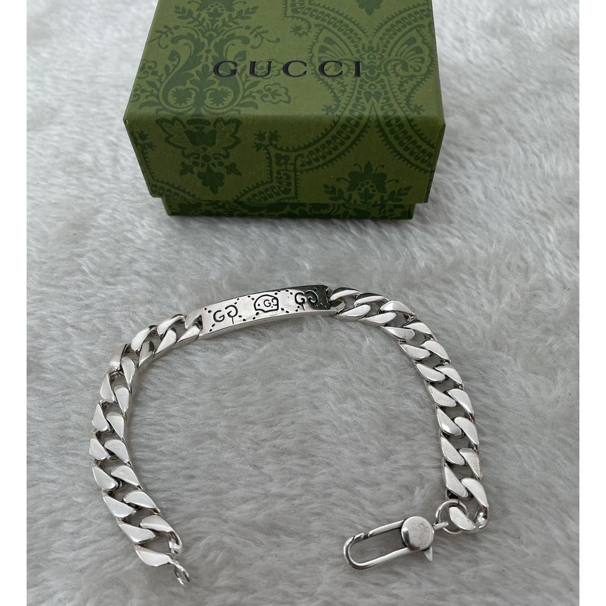 Gucci Ghost Chain Bracelet In Silver - DopestKickz