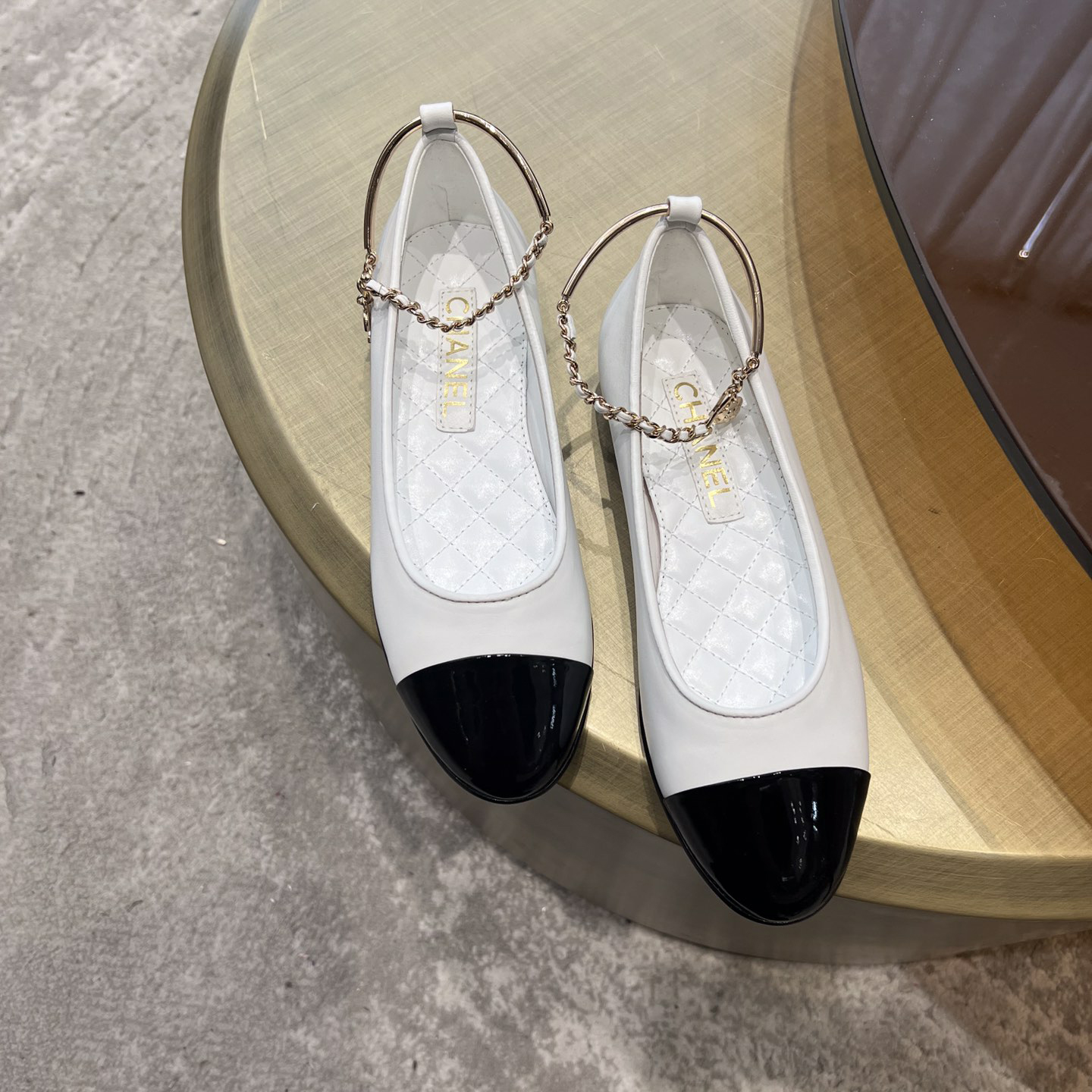 Dior Lambskin & Patent Calfskin Black Ballerinas - DopestKickz