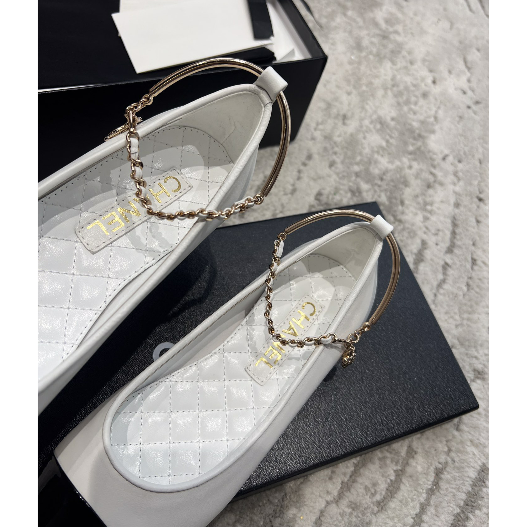 Dior Lambskin & Patent Calfskin Black Ballerinas - DopestKickz