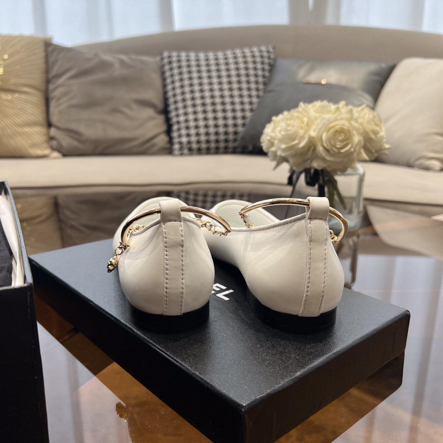 Dior Lambskin & Patent Calfskin Black Ballerinas - DopestKickz