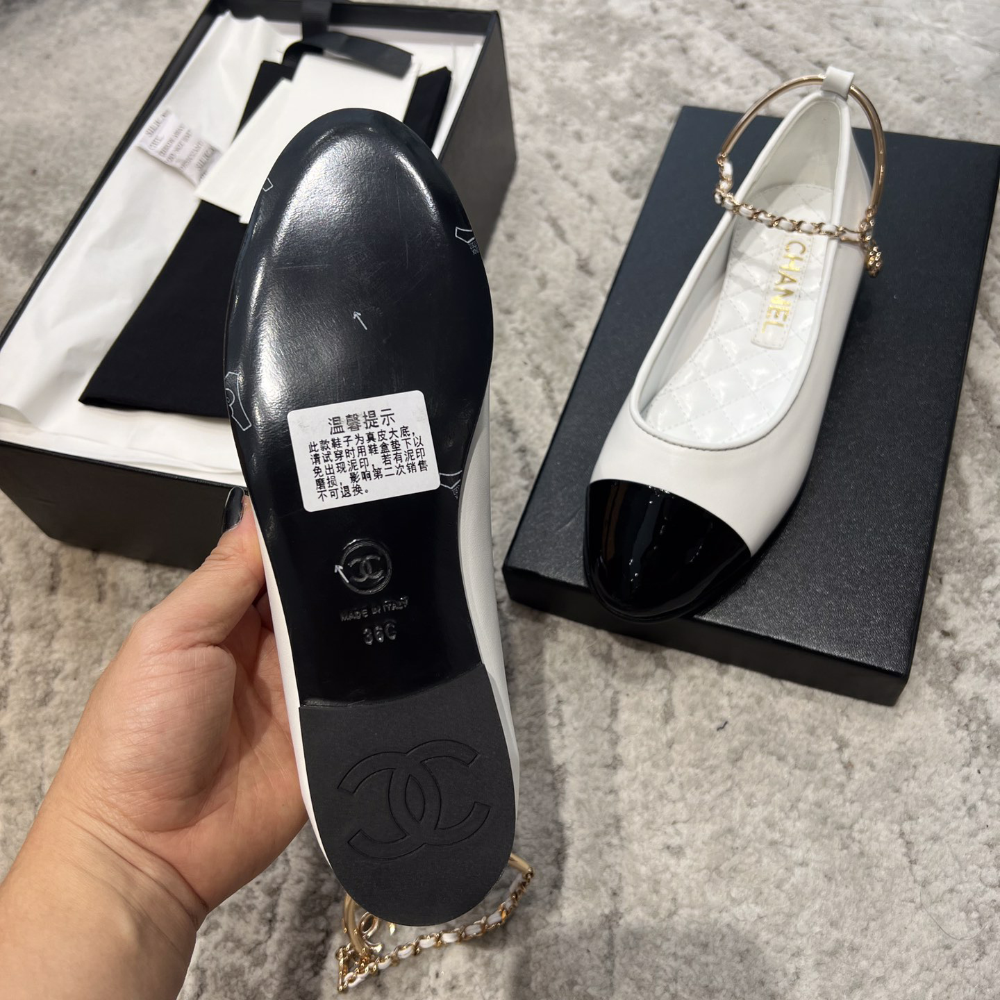 Dior Lambskin & Patent Calfskin Black Ballerinas - DopestKickz