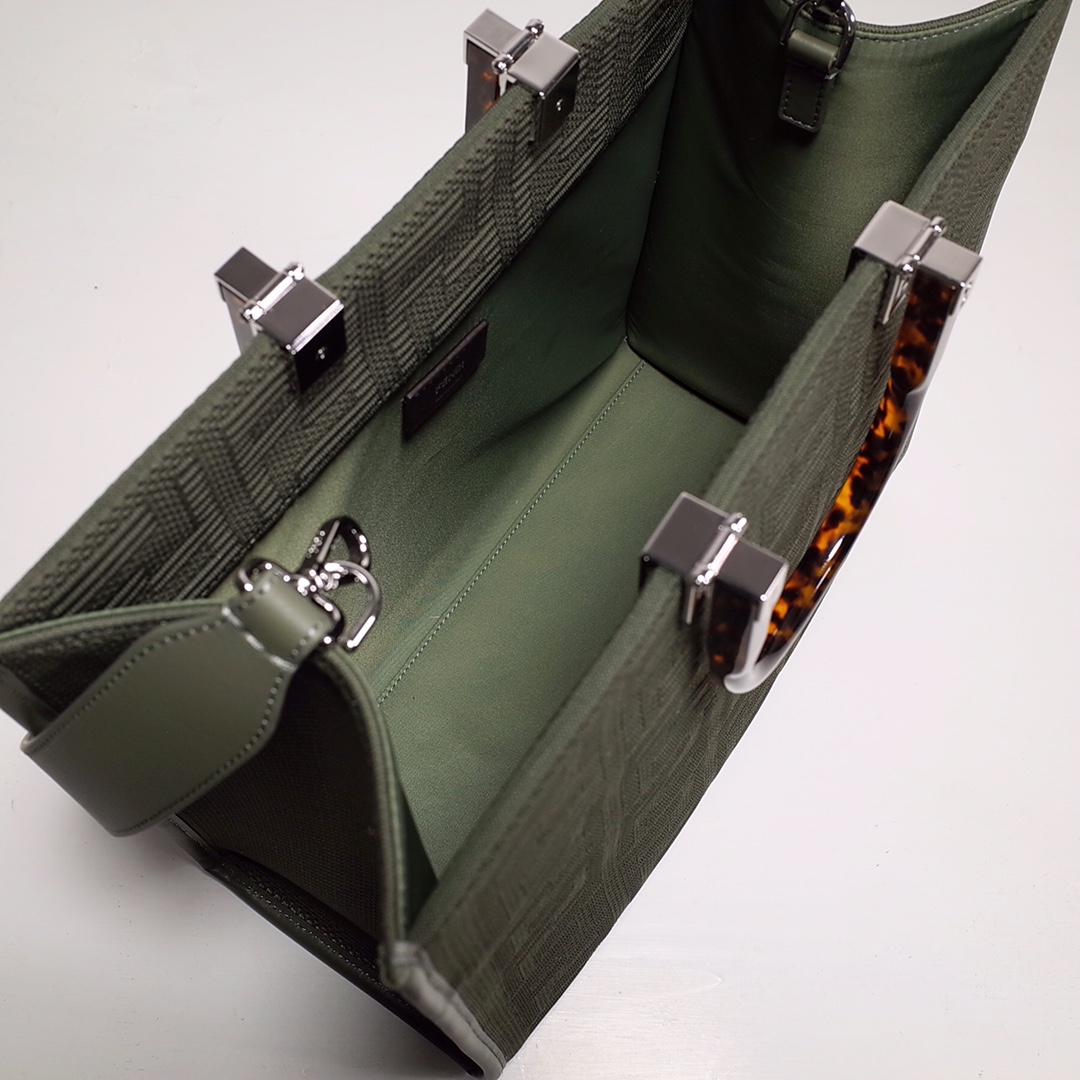 Fendi Sunshine Medium Shopper Bag In Green(35-31-17cm)  8BH386 - DopestKickz