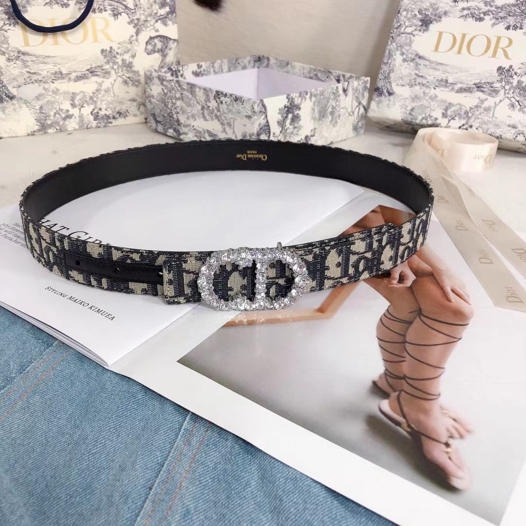 Dior Leather Belt With 'CD' Buckle - DopestKickz