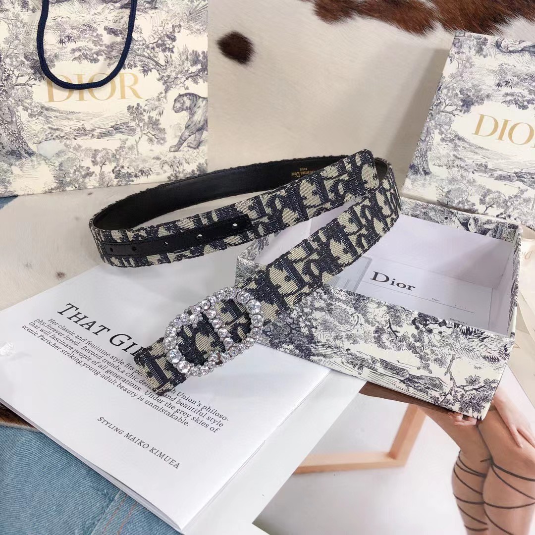 Dior Leather Belt With 'CD' Buckle - DopestKickz