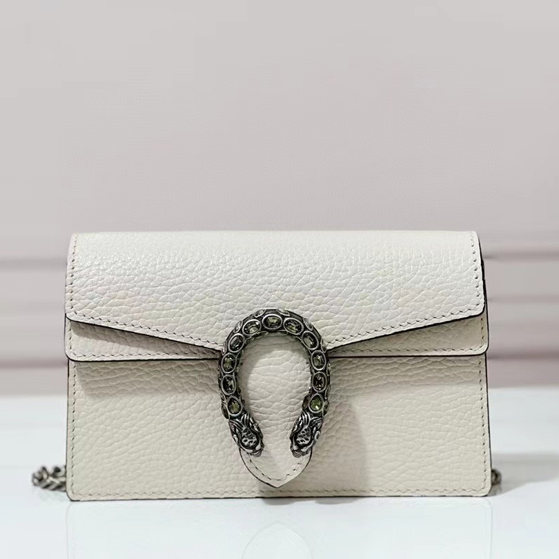 Gucci Dionysus Supermini Ivory Leather Shoulder Bag(16.5-10-4.5CM) - DopestKickz