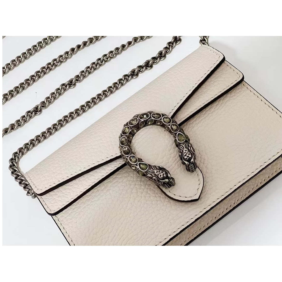 Gucci Dionysus Supermini Ivory Leather Shoulder Bag(16.5-10-4.5CM) - DopestKickz