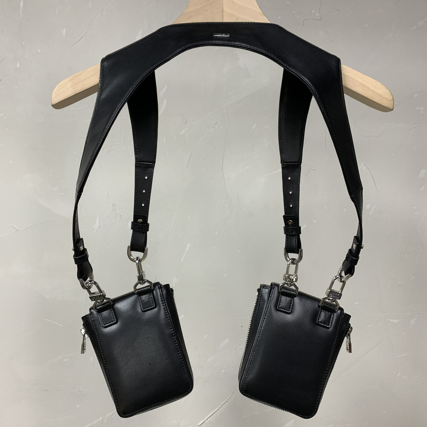 Amiri Black Leather Harness Bag - DopestKickz