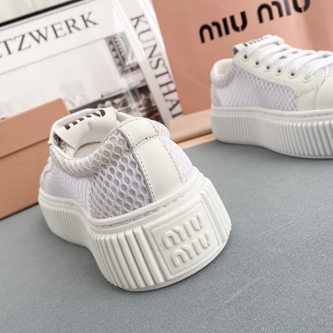 Miu Miu Mesh Flatform Sneakers - DopestKickz