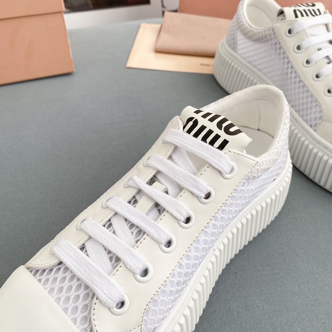 Miu Miu Mesh Flatform Sneakers - DopestKickz