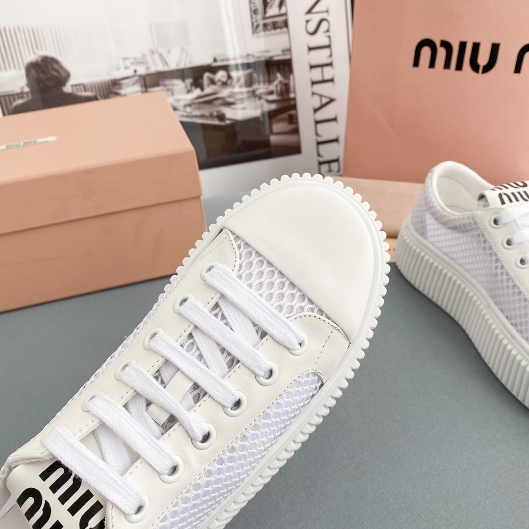 Miu Miu Mesh Flatform Sneakers - DopestKickz