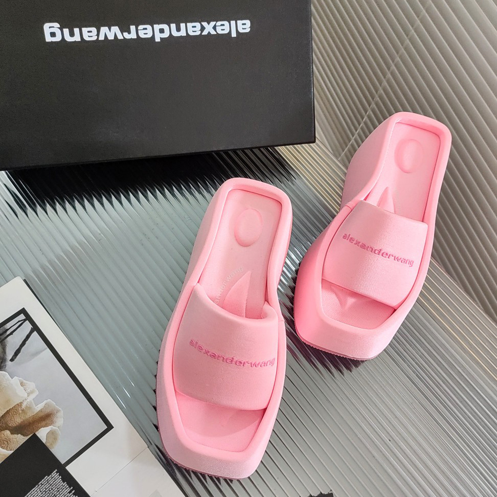 Alexander Wang Taji Platform Slide Sandal In Lycra - DopestKickz