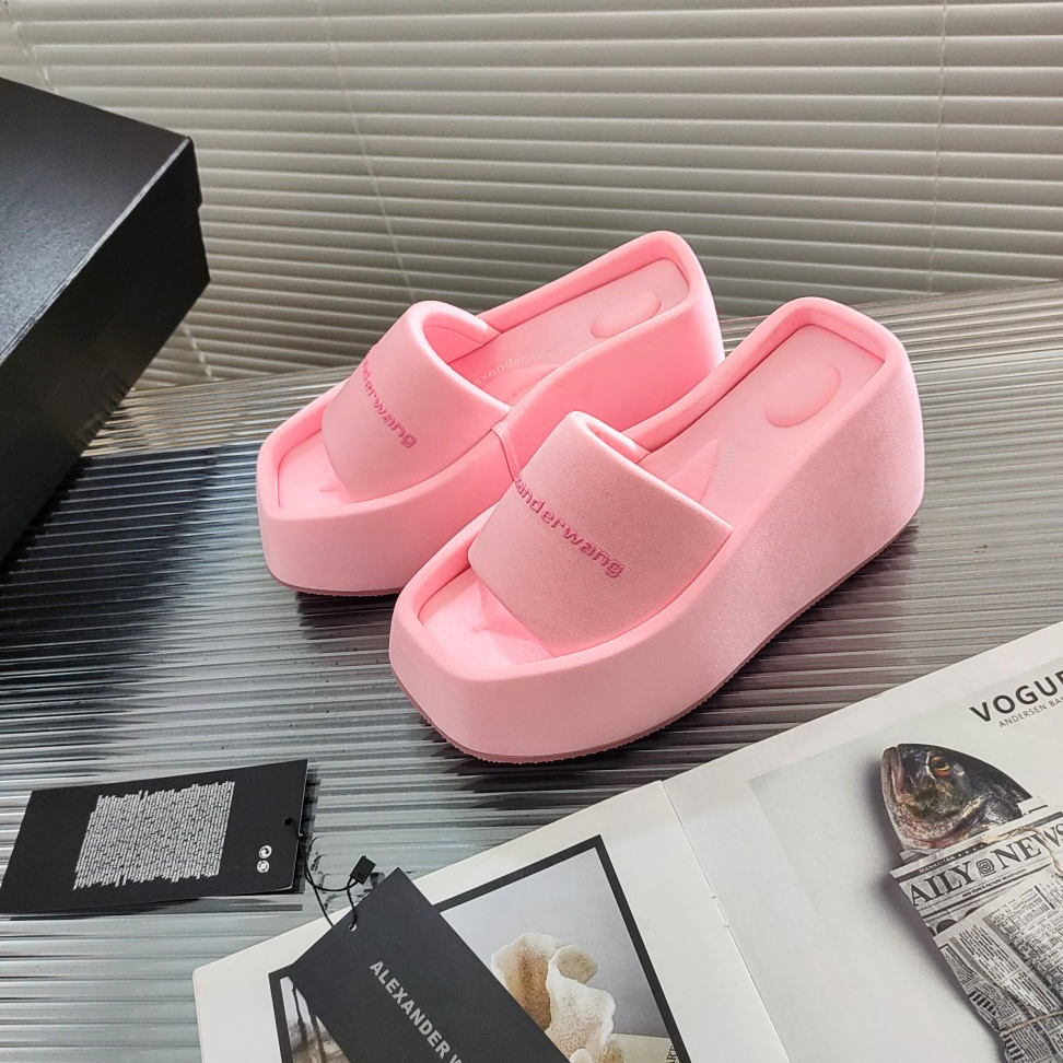 Alexander Wang Taji Platform Slide Sandal In Lycra - DopestKickz