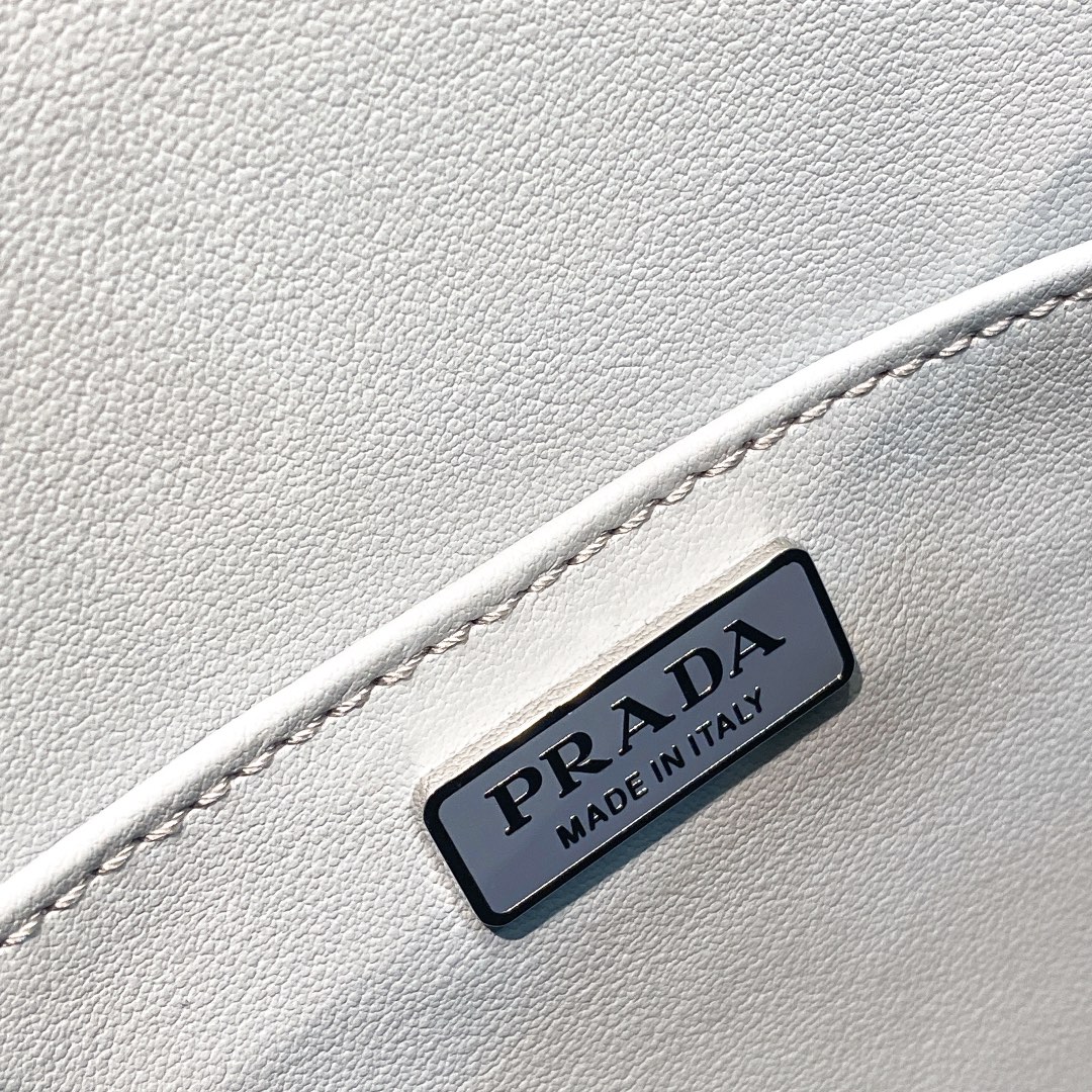 Prada Cleo Brushed Leather Shoulder Bag In Grey(24-19-6cm)   1BD303 - DopestKickz