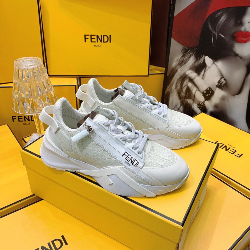 Fendi Flow Beige Suede Low-Tops Sneakers - DopestKickz