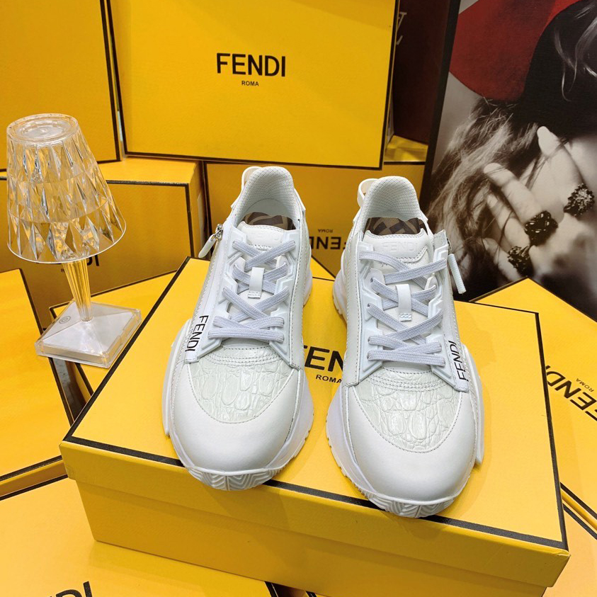 Fendi Flow Beige Suede Low-Tops Sneakers - DopestKickz