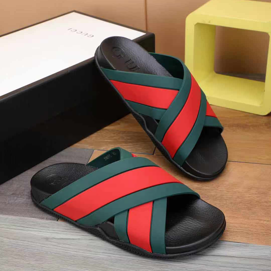 Gucci  Slide Sandals With Web - DopestKickz