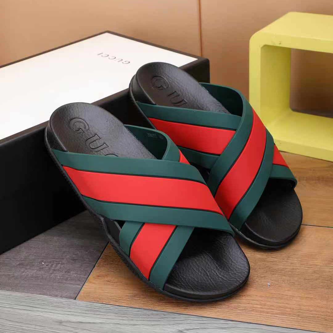 Gucci  Slide Sandals With Web - DopestKickz