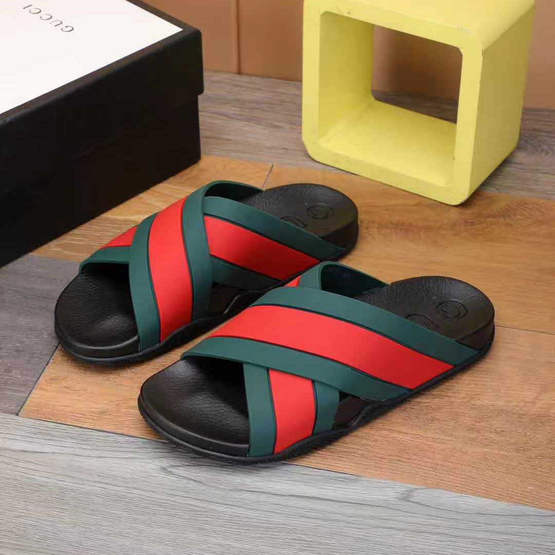Gucci  Slide Sandals With Web - DopestKickz
