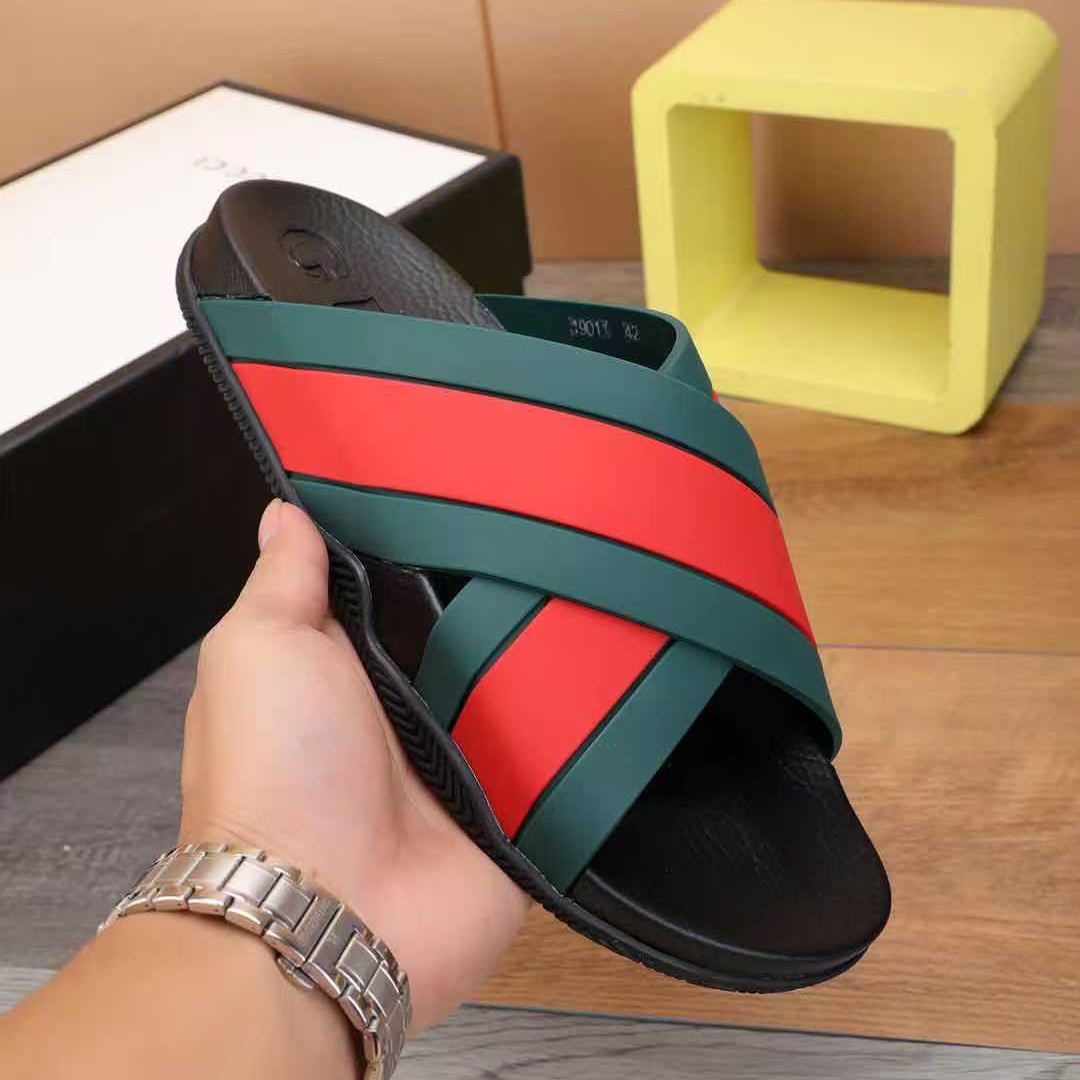 Gucci  Slide Sandals With Web - DopestKickz