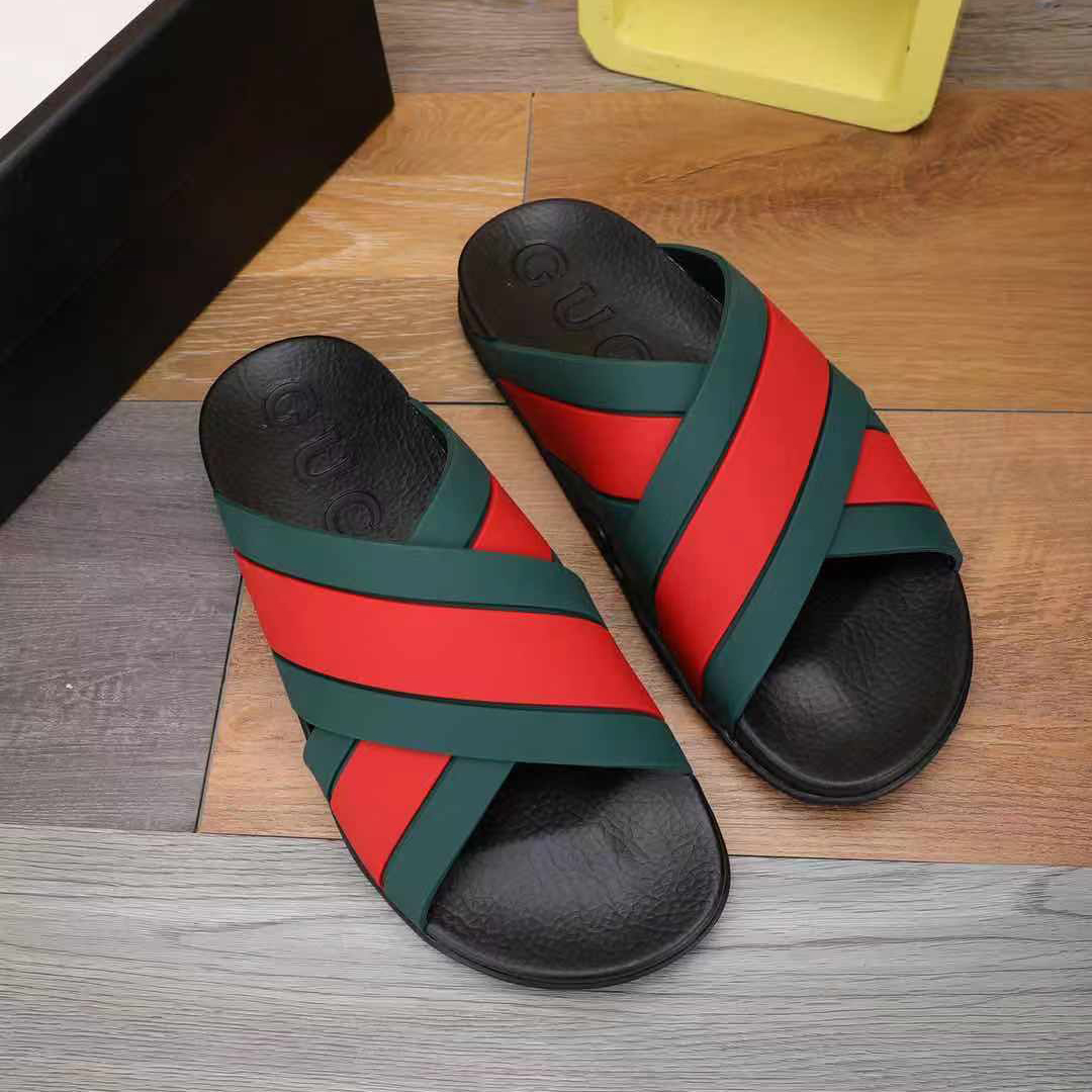 Gucci  Slide Sandals With Web - DopestKickz