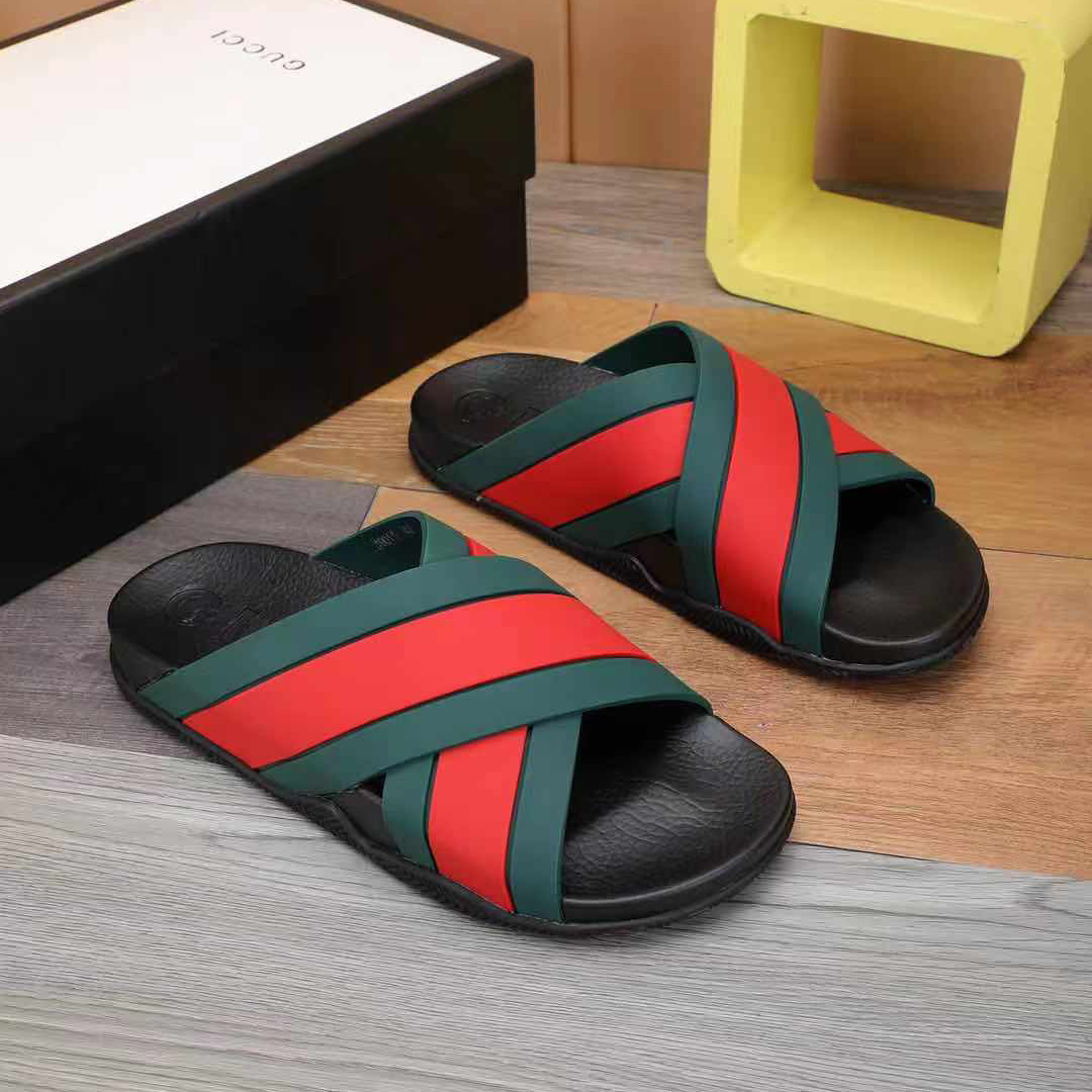 Gucci  Slide Sandals With Web - DopestKickz