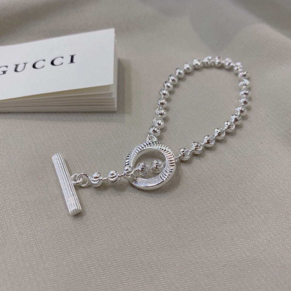 Gucci Silver Boule Chain Bracelet - DopestKickz