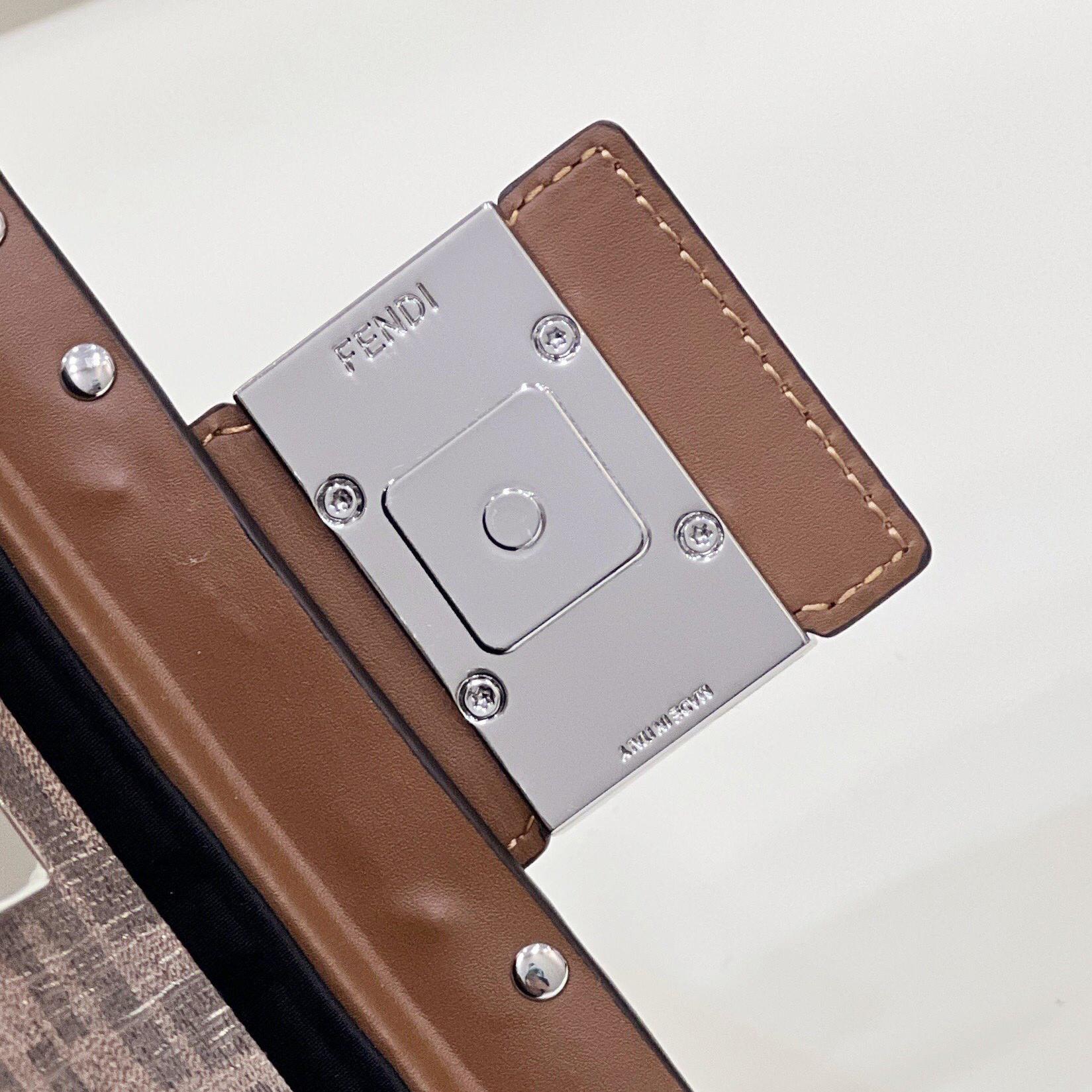 Fendi Baguette Trunk Mini Brown Fabric Bag(18.5-11.5-5cm) - DopestKickz