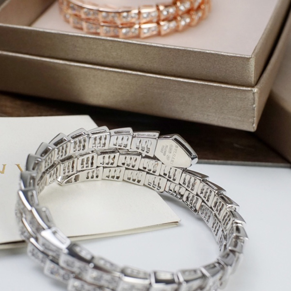 Bvlgari Serpenti Viper Two-Coil 18 Kt White Gold Bracelet - DopestKickz