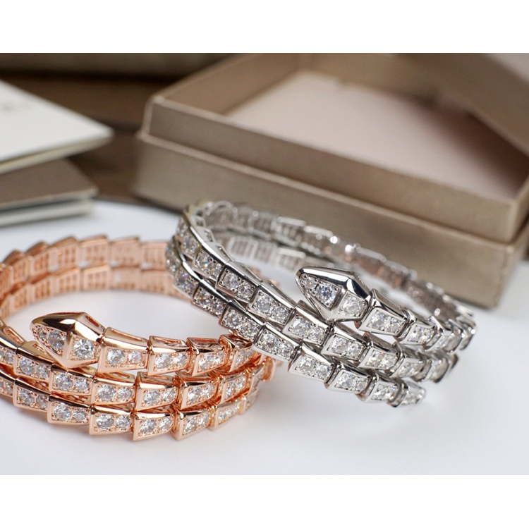 Bvlgari Serpenti Viper Two-Coil 18 Kt White Gold Bracelet - DopestKickz