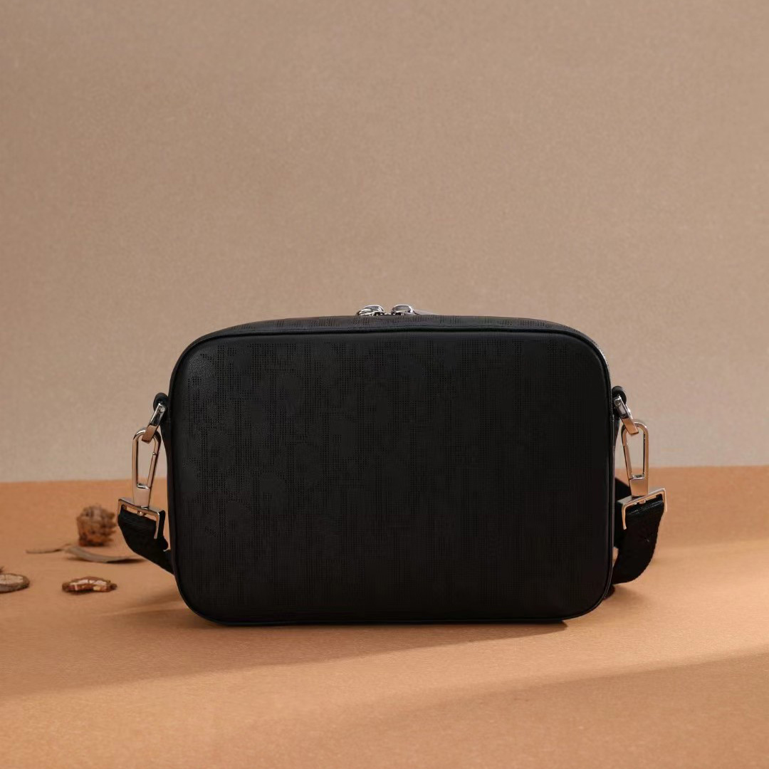 Dior Black Obique Galaxy Leather Safari Messenger Bag(22-15-6cm) - DopestKickz