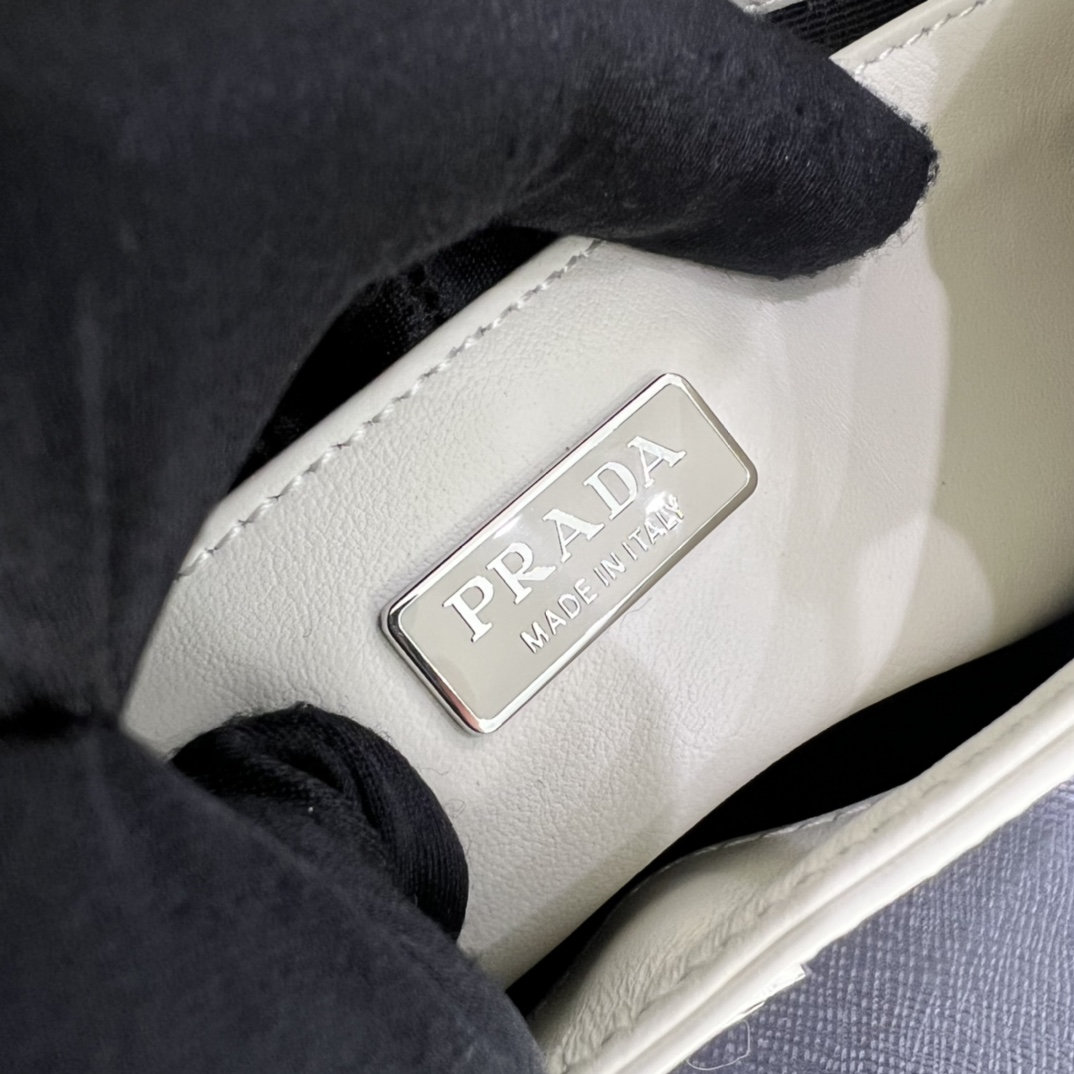 Prada Cleo Brushed Leather Shoulder Bag In White(24-19-6cm)   1BD303 - DopestKickz