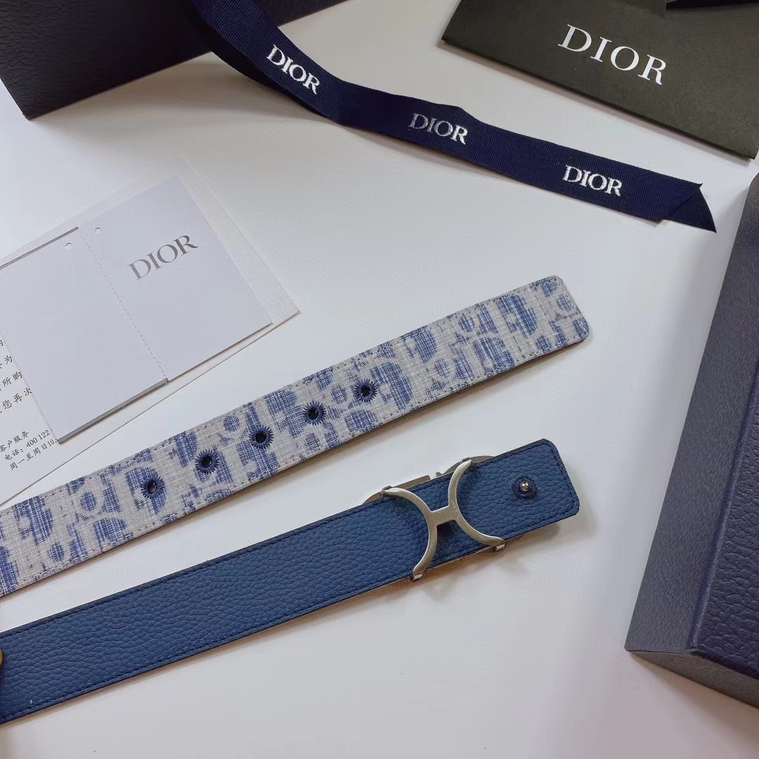 Dior Leather Belt With 'CD' Buckle - DopestKickz