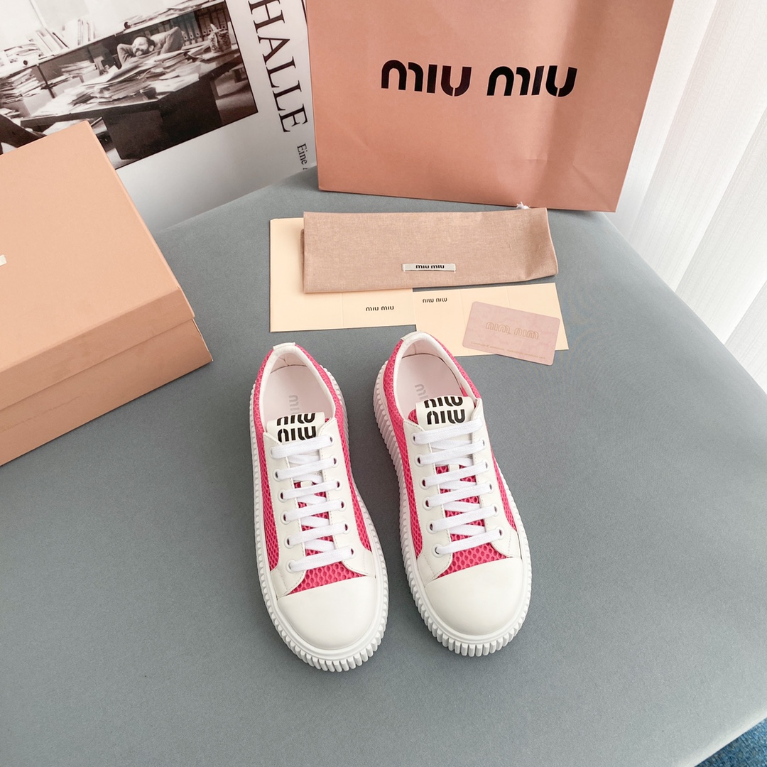 Miu Miu Mesh Flatform Sneakers - DopestKickz