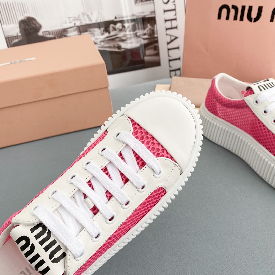 Miu Miu Mesh Flatform Sneakers - DopestKickz