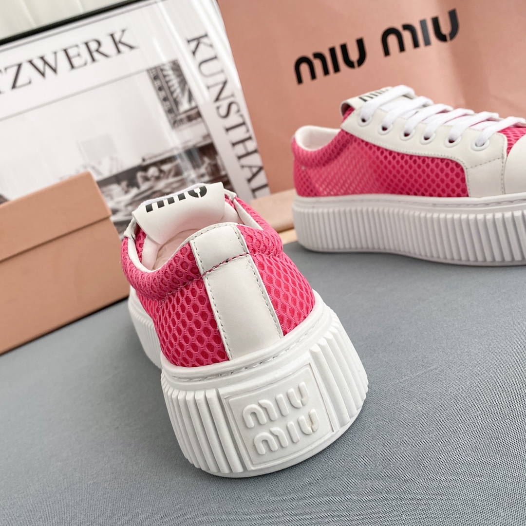 Miu Miu Mesh Flatform Sneakers - DopestKickz