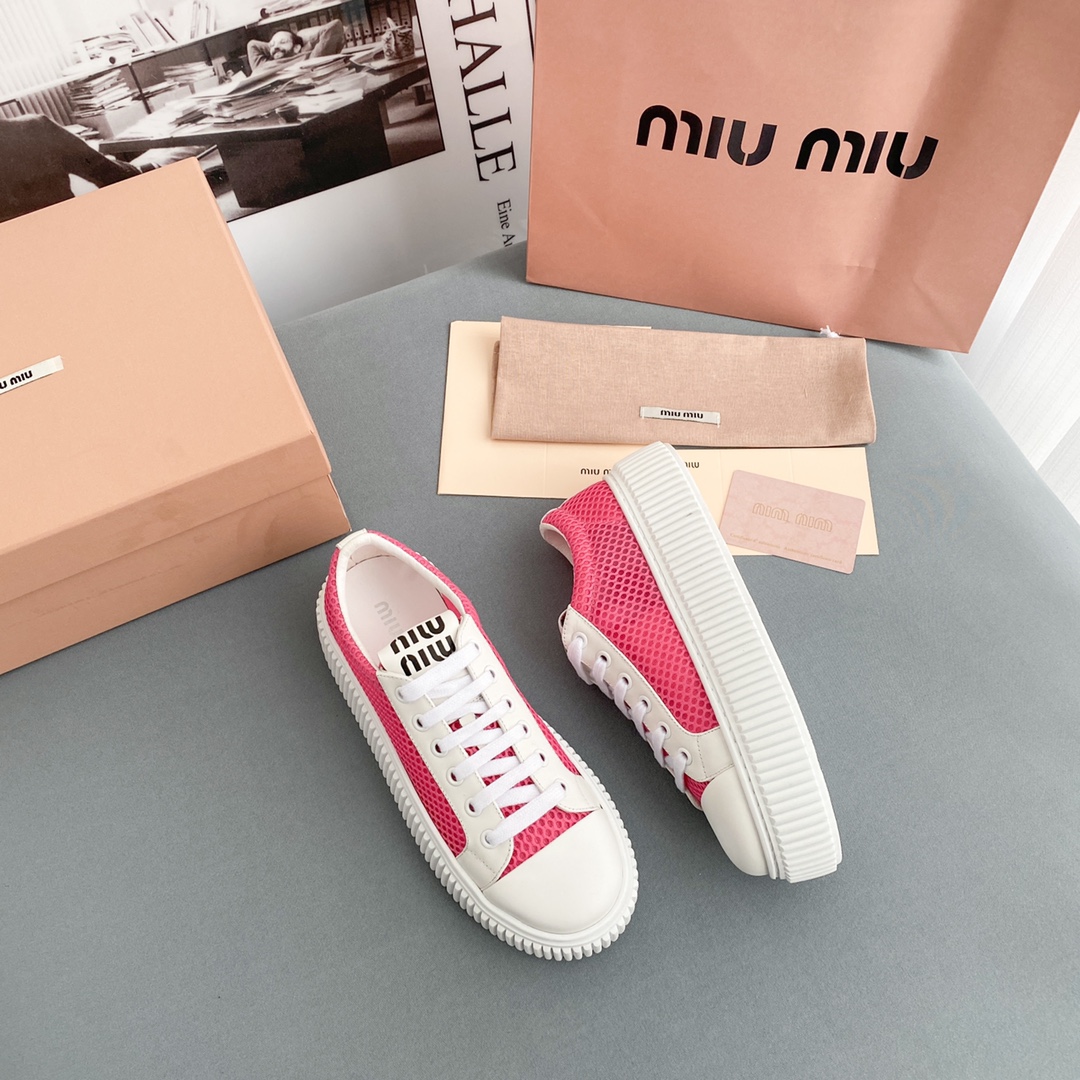 Miu Miu Mesh Flatform Sneakers - DopestKickz