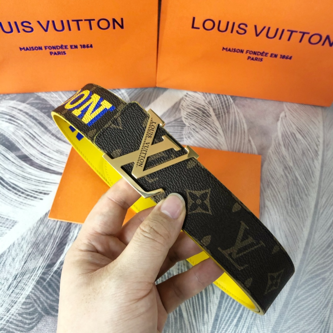 Louis Vuitton LV Pyramide Cities Exclusive 40MM Reversible Belt—London - DopestKickz