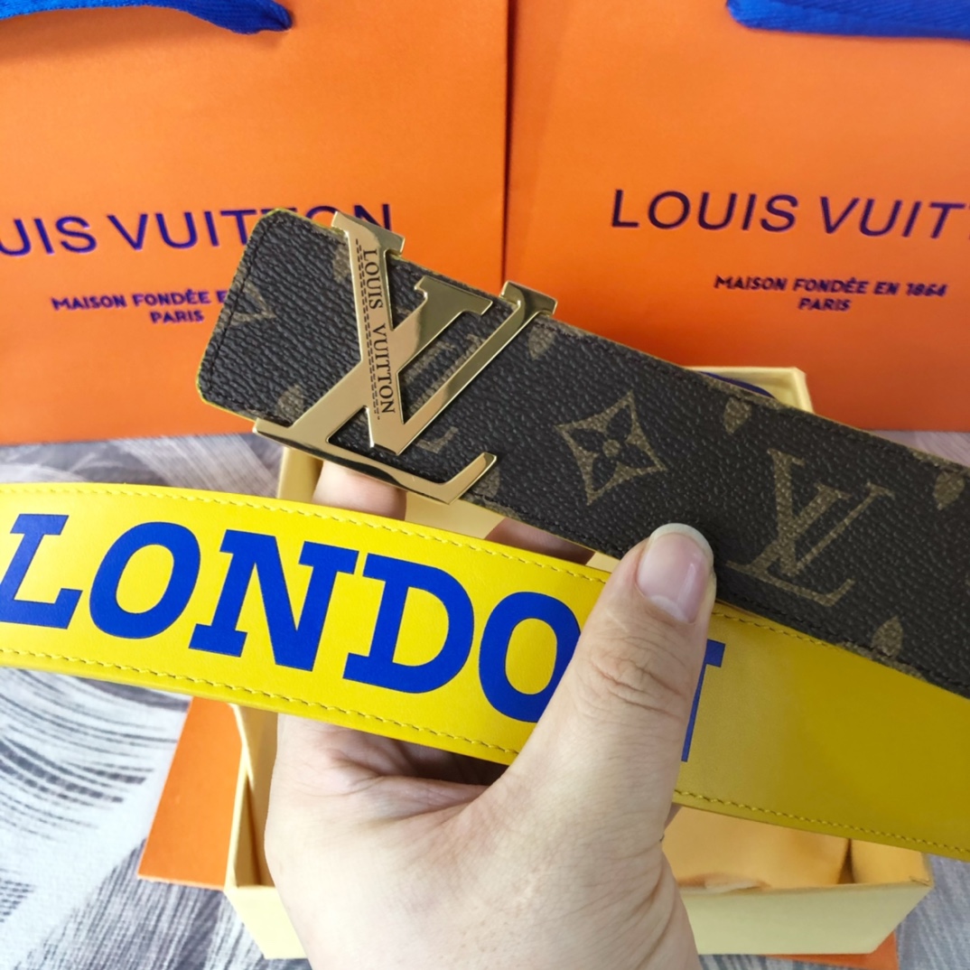 Louis Vuitton LV Pyramide Cities Exclusive 40MM Reversible Belt—London - DopestKickz