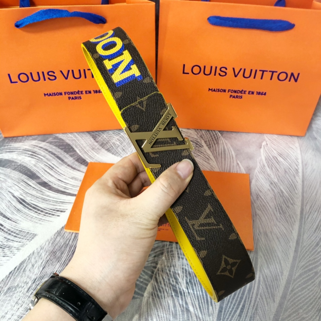 Louis Vuitton LV Pyramide Cities Exclusive 40MM Reversible Belt—London - DopestKickz