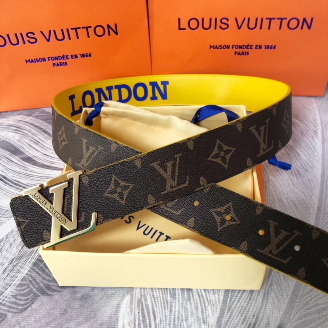Louis Vuitton LV Pyramide Cities Exclusive 40MM Reversible Belt—London - DopestKickz