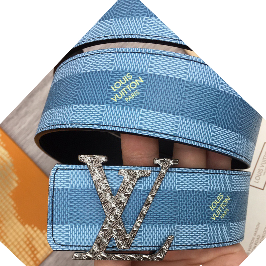 Louis Vuitton LV Initiales Damier Stripes 40mm Reversible Belt  - DopestKickz