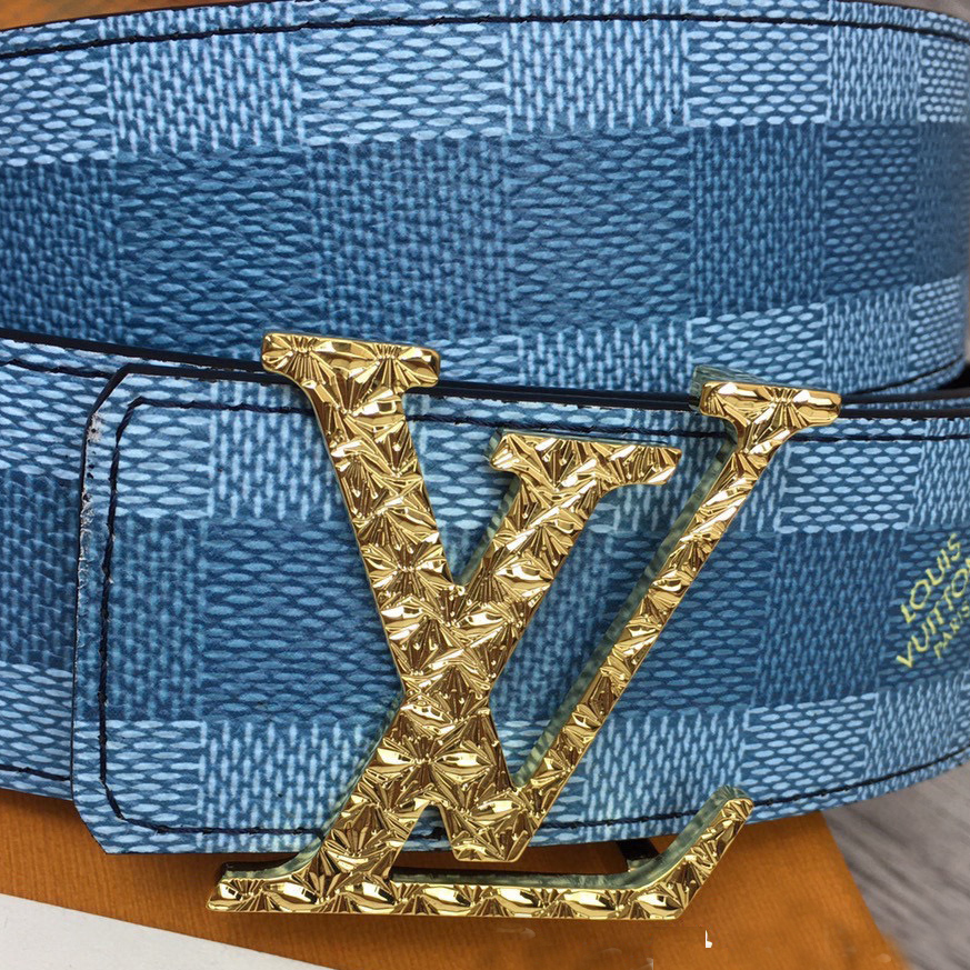 Louis Vuitton LV Initiales Damier Stripes 40mm Reversible Belt  - DopestKickz