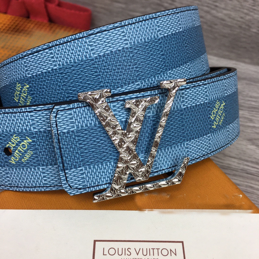 Louis Vuitton LV Initiales Damier Stripes 40mm Reversible Belt  - DopestKickz